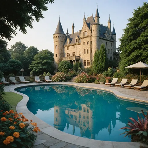 Experience the elegance of castle hotels with pools for luxury stays
