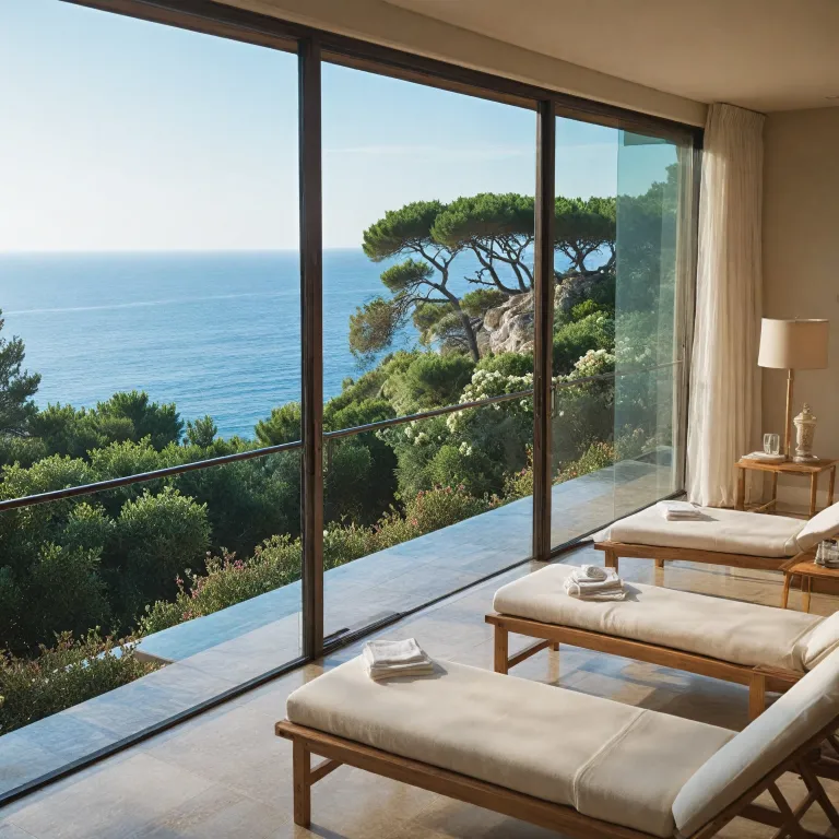 A serene hotel spa in Ramatuelle overlooking the Mediterranean